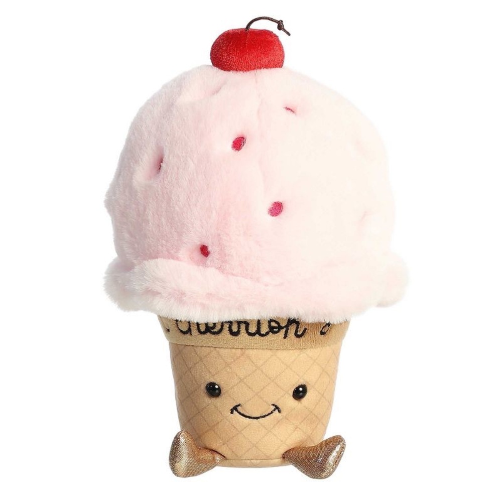 Aurora 9” JUST SAYIN' “I Cherrish You”Cherry Ice Cream Witty Stuffed Animal~NEW